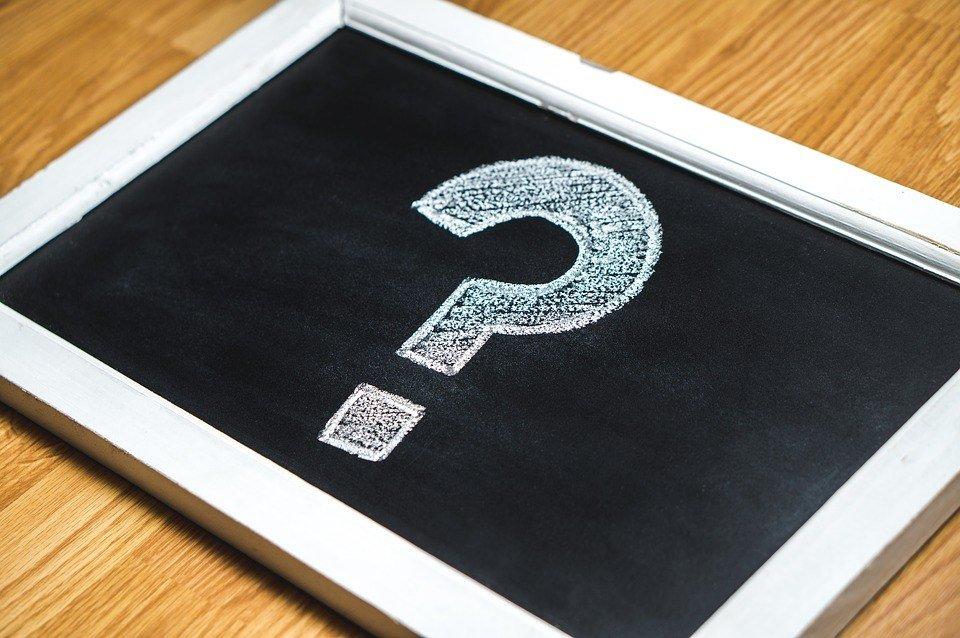 a question mark in a box