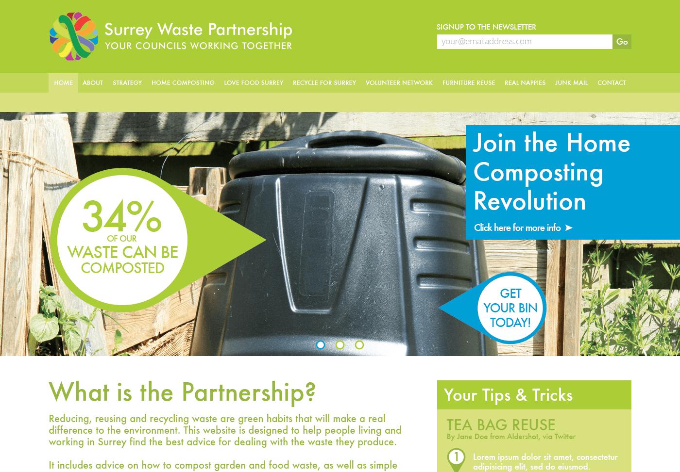 Surrey Waste Partnership website design