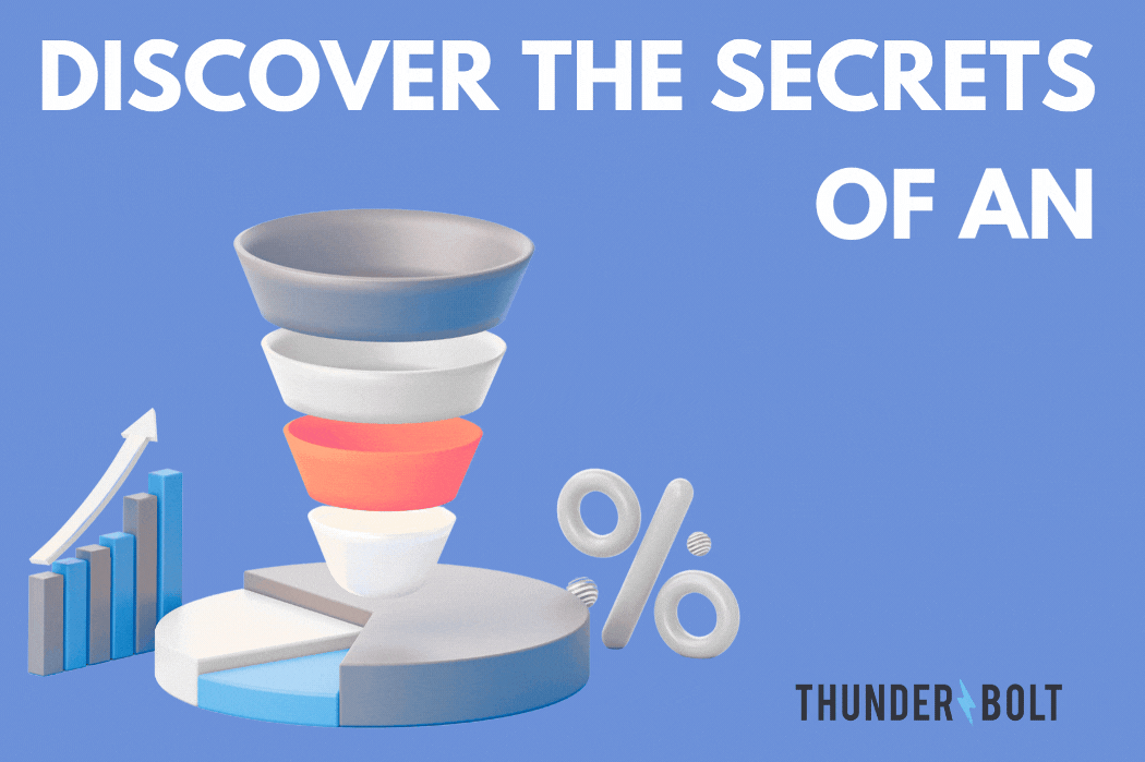 A graphic representing online marketing in Surrey, with the title "Discover the secrets of an effective marketing funnel"