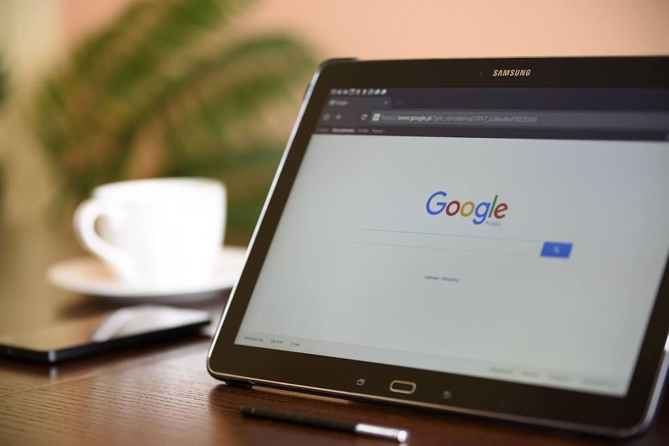Image of a Google on a Samsung tablet | Web Design Surrey