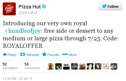 Pizza Hut royal baby newsjacking