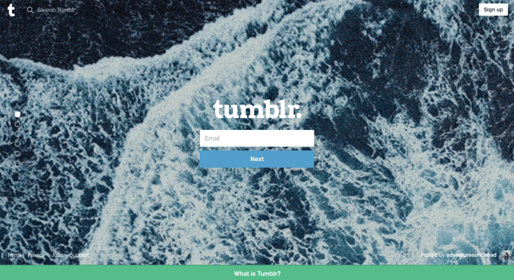 The Tumblr sign in screen | Innovative Web Design Surrey