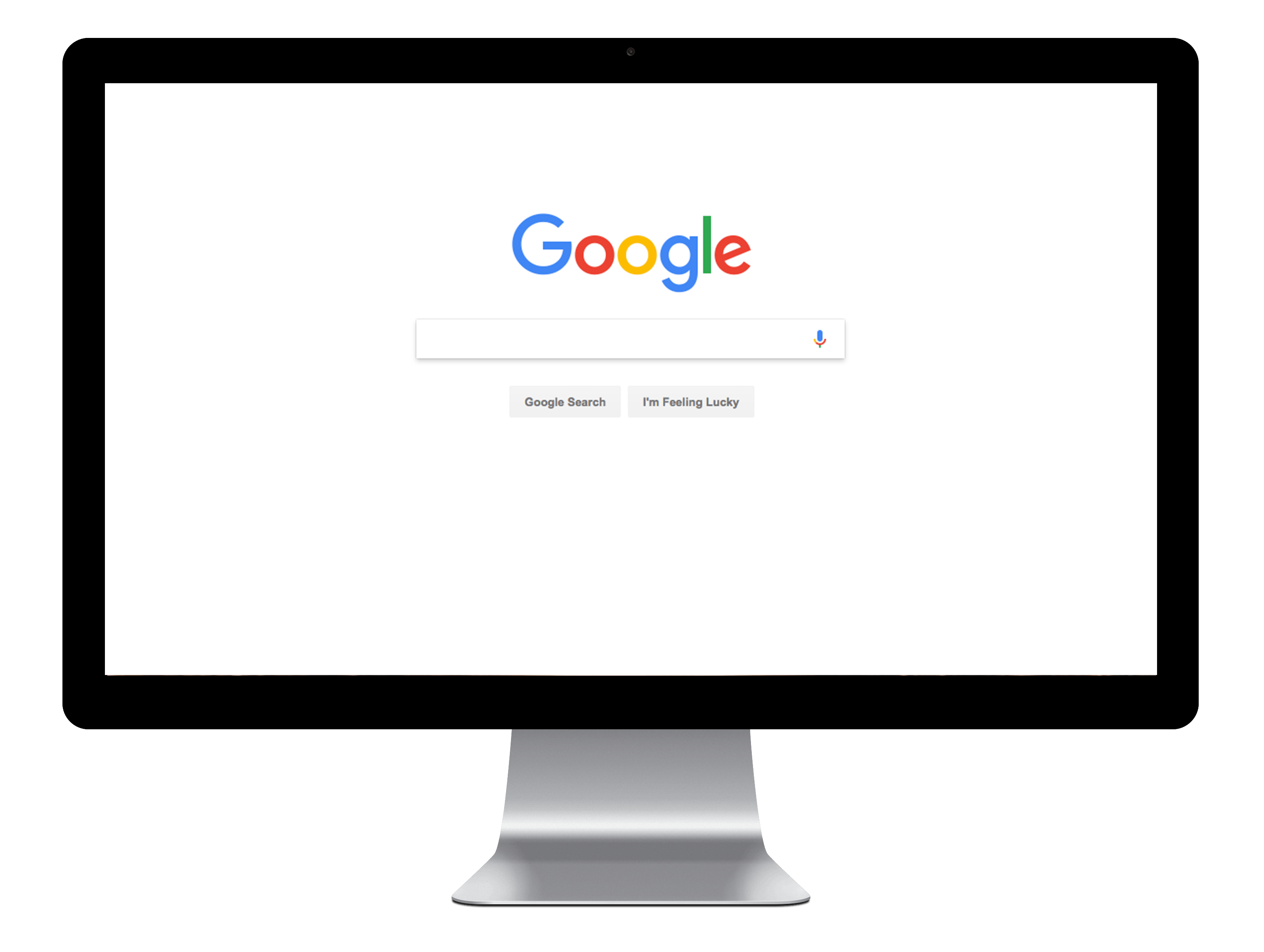The Google homepage displayed on a Mac screen | SEO Surrey Hampshire